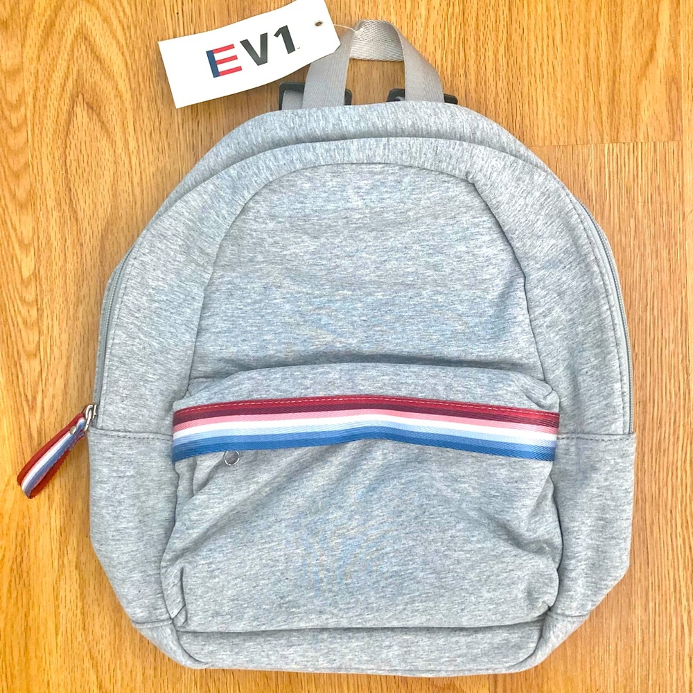 EV1 Gray Backpack with Red, White & Blue Stripe Accent - Picture 2 of 9
